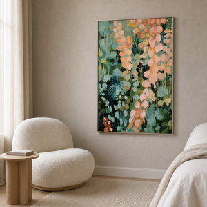 Textured Botanical Wall Art displayed in a refined bedroom.