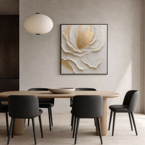 Textured Floral Wall Art displayed in a refined dining room.