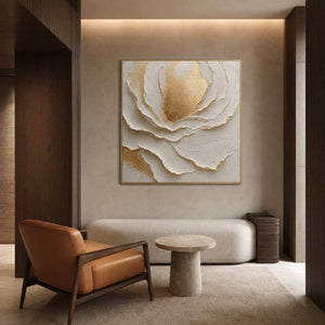 Textured Floral Wall Art displayed in a refined hospitality lounge 2.