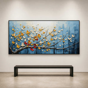 Textured butterfly wall art displayed close-up in a contemporary gallery.