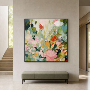 Floral Wall Art displayed in a refined entryway 2.