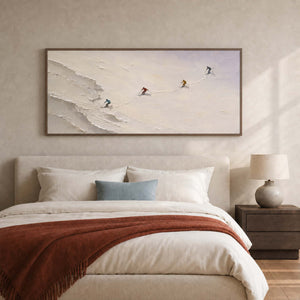 Ski Wall Art displayed in a refined hospitality lounge.