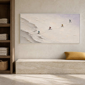 Ski Wall Art displayed in a refined spa reception.