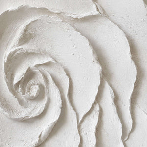 Close-up of raised hand-painted texture in white, neutral, and beige & cream.