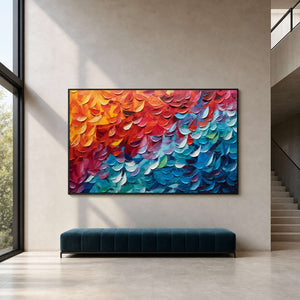 Textured Abstract Wall Art displayed in a refined modern interior.