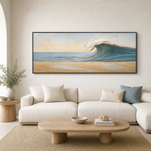 Textured Coastal Wall Art displayed in a refined living room.