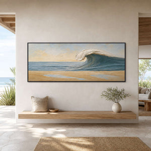 Textured Coastal Wall Art displayed in a refined modern interior.