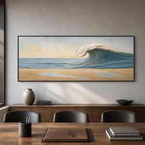 Textured Coastal Wall Art displayed in a refined office.