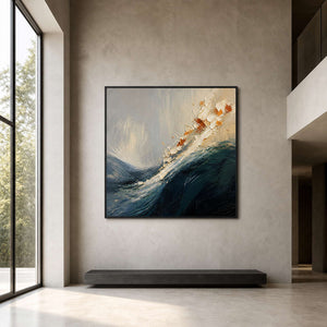 Textured Coastal Wall Art displayed in a refined entryway 2.