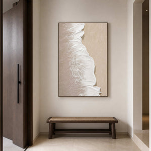 Textured Coastal Wall Art displayed in a refined entryway.