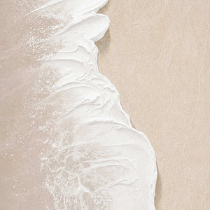 Close-up of raised hand-painted texture in white, beige & cream, and neutral.