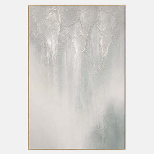 After the Shower: soft gray and ivory vertical textures fading into pale blue, shown in a full artwork view.