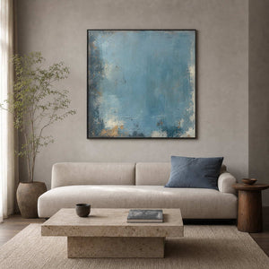 Minimalist Abstract Wall Art displayed in a refined living room.