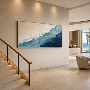 Textured Coastal Wall Art displayed in a refined hospitality.