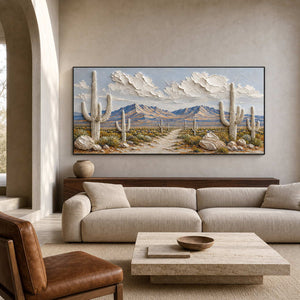Desert Landscape Wall Art displayed in a refined living room.
