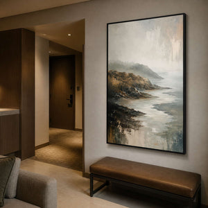 Textured Coastal Wall Art displayed in a refined hospitality.