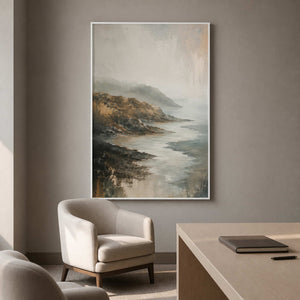 Textured Coastal Wall Art displayed in a refined office.