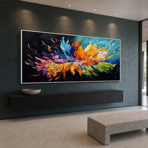 Textured Abstract Wall Art displayed in a refined entryway.