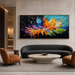 Textured Abstract Wall Art displayed in a refined hospitality lounge 3.