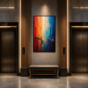 Textured Abstract Wall Art displayed in a refined hospitality lounge 2.