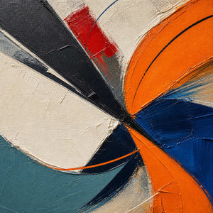 Close-up of the artwork’s raised hand-painted texture and layered color.