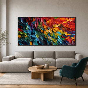 Textured Abstract Wall Art displayed in a refined living room.