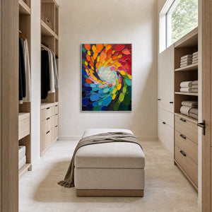Textured Abstract Wall Art displayed in a refined bathroom.