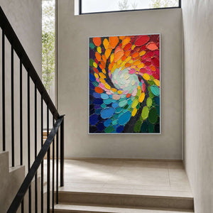 Textured Abstract Wall Art displayed in a refined entryway.