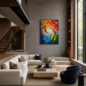 Textured Abstract Wall Art displayed in a refined living room.