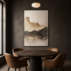 Wabi-Sabi Landscape Wall Art displayed in a refined dining room.