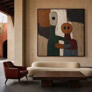 Modern Figurative Wall Art displayed in a refined neutral living room.
