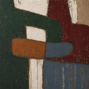 Close-up of the artwork’s raised hand-painted texture and layered color.