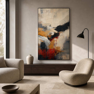 Textured Abstract Wall Art displayed in a refined living room.