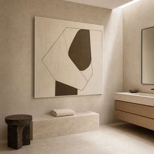 Minimalist Abstract Wall Art displayed in a refined spa reception.