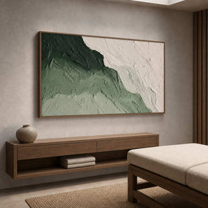 Textured Abstract Wall Art displayed in a refined bathroom.