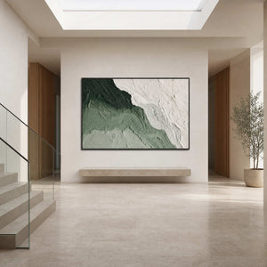 Textured Abstract Wall Art displayed in a refined entryway.