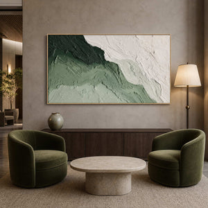 Textured Abstract Wall Art displayed in a refined hospitality lounge.