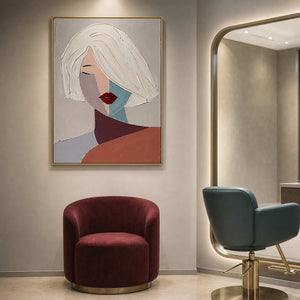 Modern Figurative Wall Art displayed in a refined dressing room.