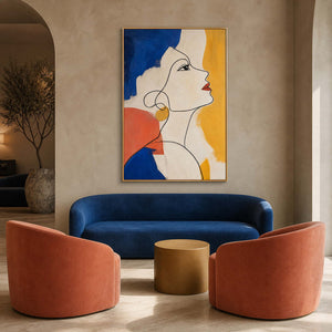 Pop Art Portrait Wall Art displayed in a refined hospitality lounge 2.
