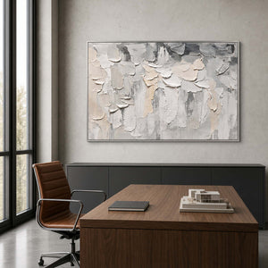 Neutral Textured Wall Art displayed in a refined office.