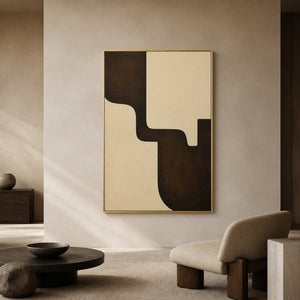 Ivory Moves Through Umber in a gold-framed lobby