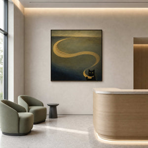 Whimsical animal wall art displayed in a boutique veterinary reception.