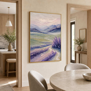 Textured Landscape Wall Art displayed in a refined dining room.