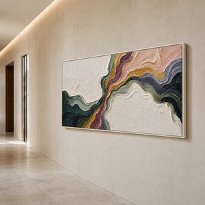 Textured Abstract Wall Art displayed in a refined entryway.