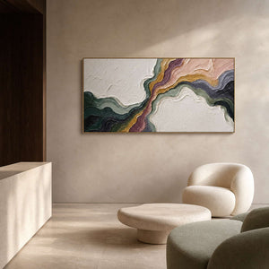 Textured Abstract Wall Art displayed in a refined hospitality lounge.