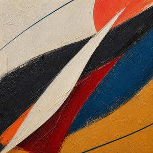 Close-up of the artwork’s raised hand-painted texture and layered color.
