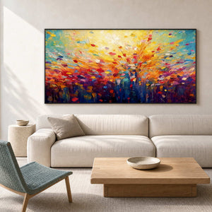 Textured Floral Wall Art displayed in a refined living room.