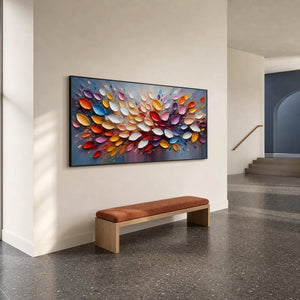 Textured Abstract Wall Art displayed in a refined entryway.