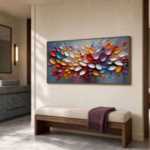 Textured Abstract Wall Art displayed in a refined hospitality lounge.