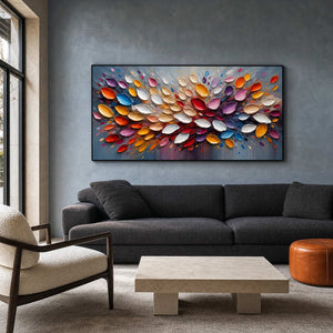 Textured Abstract Wall Art displayed in a refined living room.